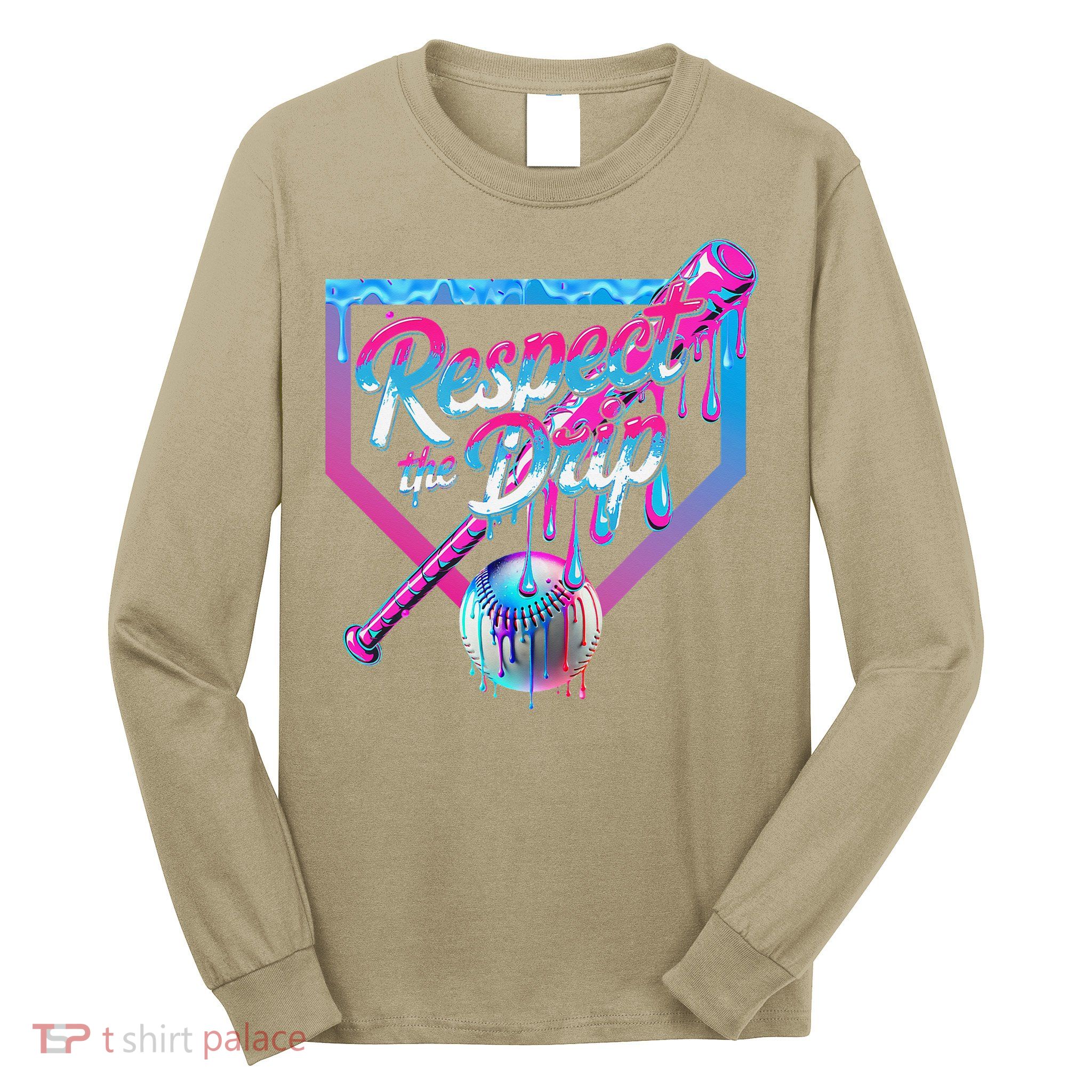 Baseball Drip For Ice Cream Drip Baseball Long Sleeve Shirt