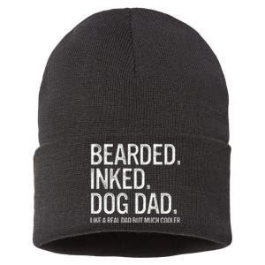 Bearded Dad Funny Beard Humor Father's Day Gift Idea Sustainable Knit Beanie