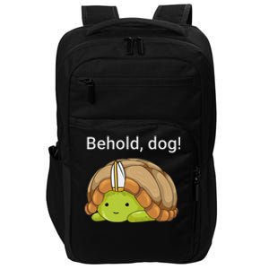 Behold Dog Funny Turtle Wearing A Priest Hat Impact Tech Backpack