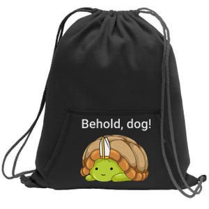 Behold Dog Funny Turtle Wearing A Priest Hat Sweatshirt Cinch Pack Bag