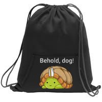 Behold Dog Funny Turtle Wearing A Priest Hat Sweatshirt Cinch Pack Bag