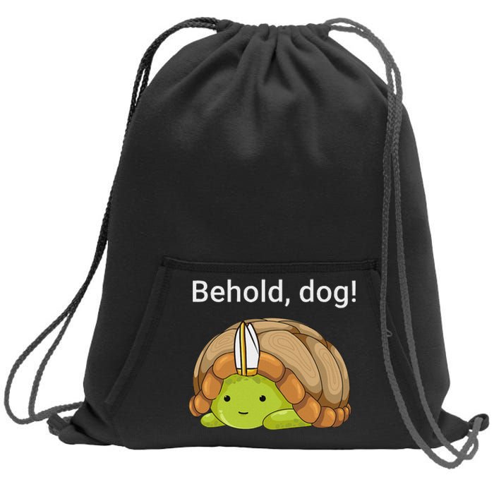 Behold Dog Funny Turtle Wearing A Priest Hat Sweatshirt Cinch Pack Bag