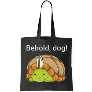 Behold Dog Funny Turtle Wearing A Priest Hat Tote Bag