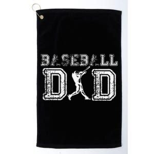 Baseball Dad Funny Fathers Day Gift For Daddy Papa Father Platinum Collection Golf Towel