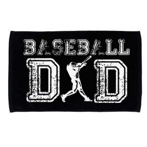 Baseball Dad Funny Fathers Day Gift For Daddy Papa Father Microfiber Hand Towel