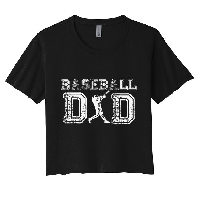 Baseball Dad Funny Fathers Day Gift For Daddy Papa Father Crop Top