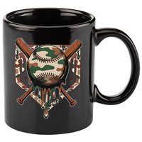 Baseball Drip For Ice Cream Dripping Baseball Camo 11oz C Handle Ceramic Mug