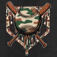Baseball Drip For Ice Cream Dripping Baseball Camo 11oz C Handle Ceramic Mug