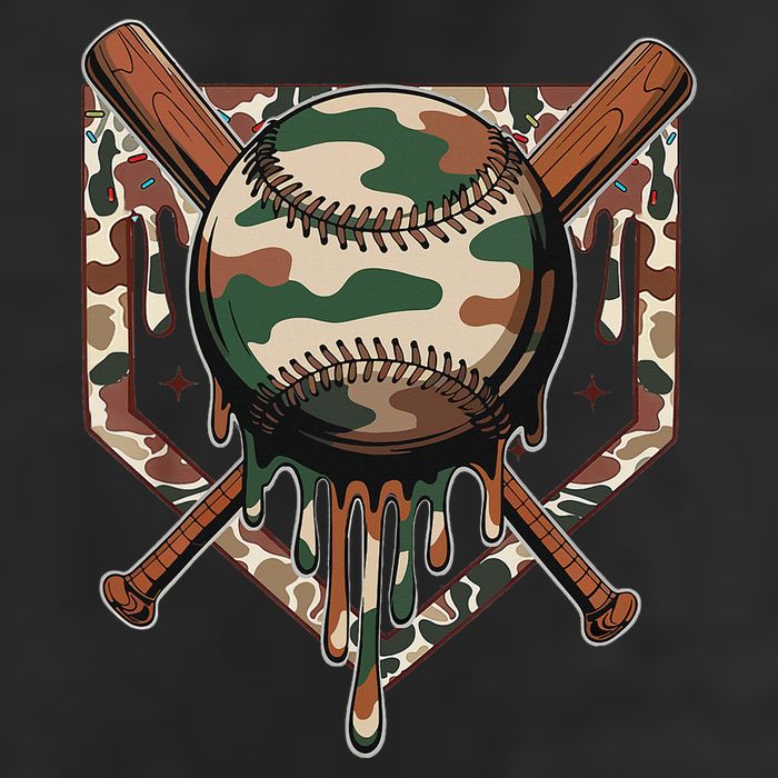 Baseball Drip For Ice Cream Dripping Baseball Camo 11oz C Handle Ceramic Mug