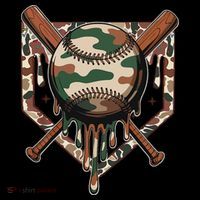 Baseball Drip For Ice Cream Dripping Baseball Camo 16 in Basic Backpack