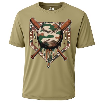 Baseball Drip For Ice Cream Dripping Baseball Camo Performance Shirt