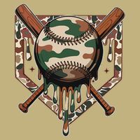 Baseball Drip For Ice Cream Dripping Baseball Camo Cooling Performance Crew T-Shirt