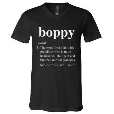 Boppy Definition Funny Noun Grandpa Defined Fathers Day V-Neck T-Shirt