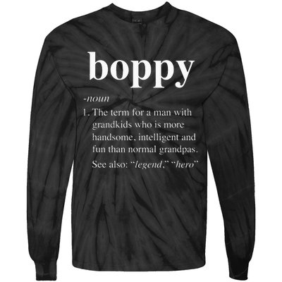 Boppy Definition Funny Noun Grandpa Defined Fathers Day Tie-Dye Long Sleeve Shirt