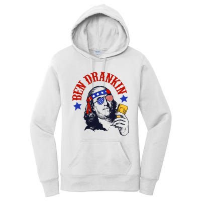 Ben Drankin Funny Fourth Of July 4th Of July Patriotic Merica Women's Pullover Hoodie