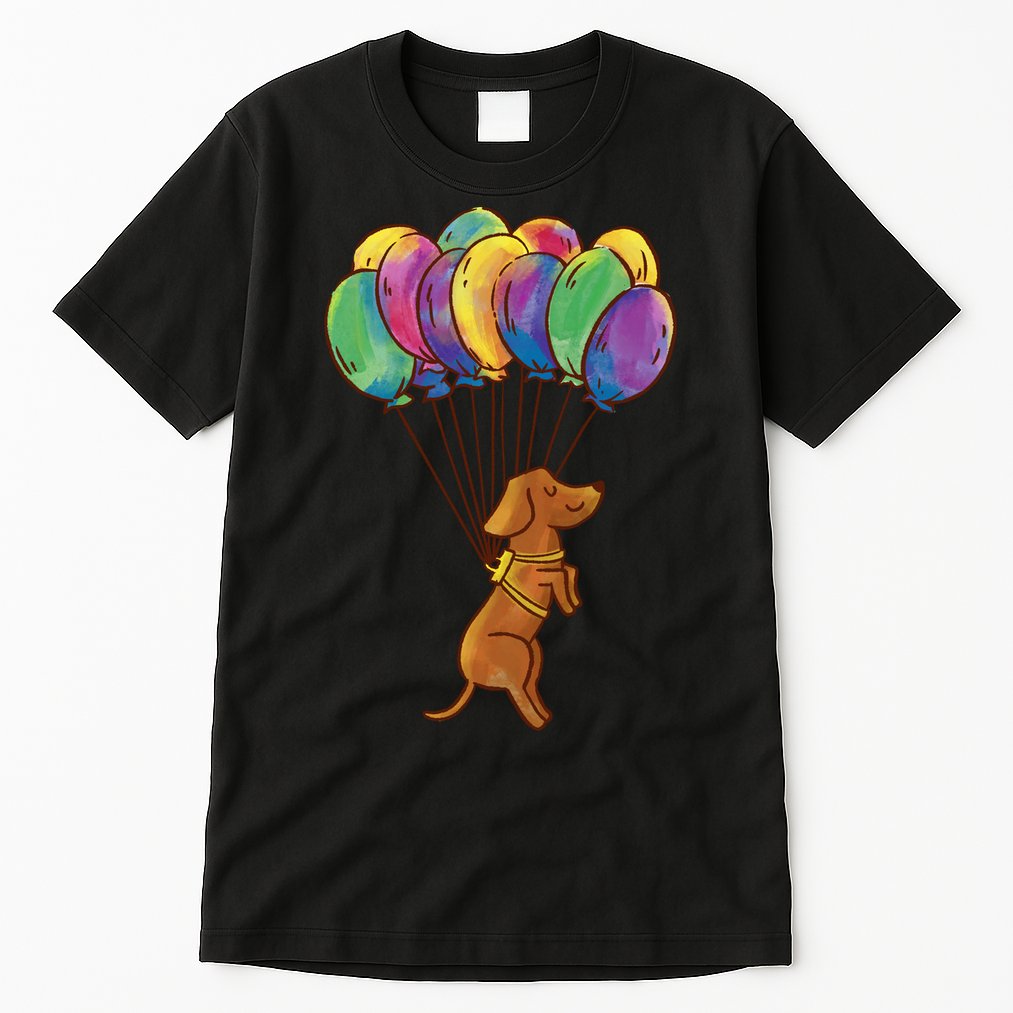 Balloon Dog Flying Tall T-Shirt