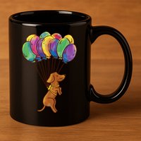 Balloon Dog Flying 11oz C Handle Ceramic Mug