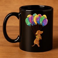 Balloon Dog Flying 11oz C Handle Ceramic Mug