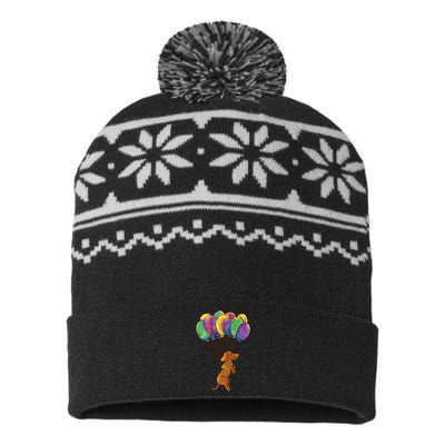 Balloon Dog Flying USA-Made Snowflake Beanie