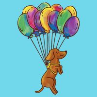 Balloon Dog Flying Button