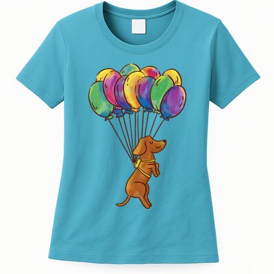 Balloon Dog Flying Womens T-Shirt