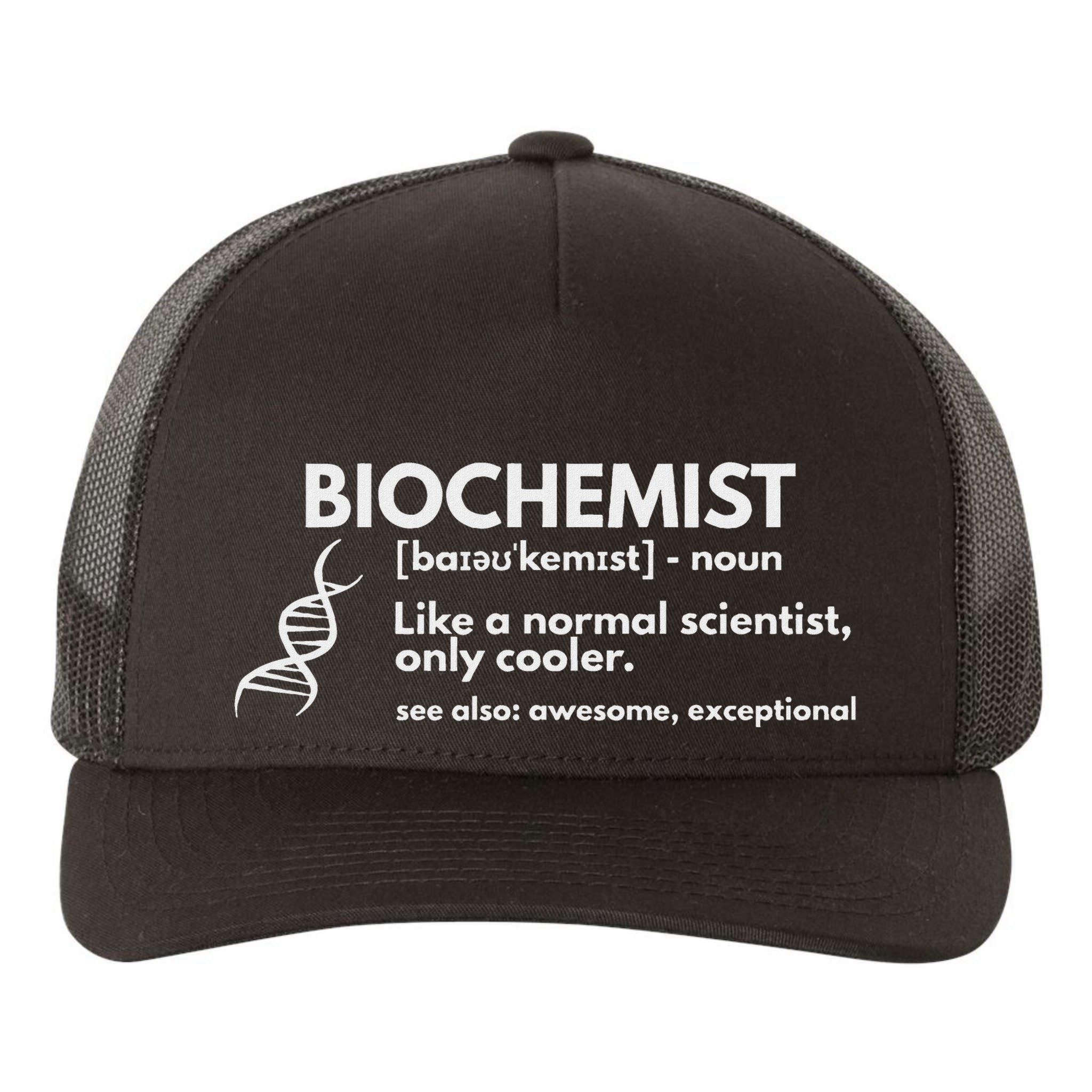 Biochemist Definition Funny Biochemistry Science Gift Yupoong Adult 5-Panel Trucker Hat