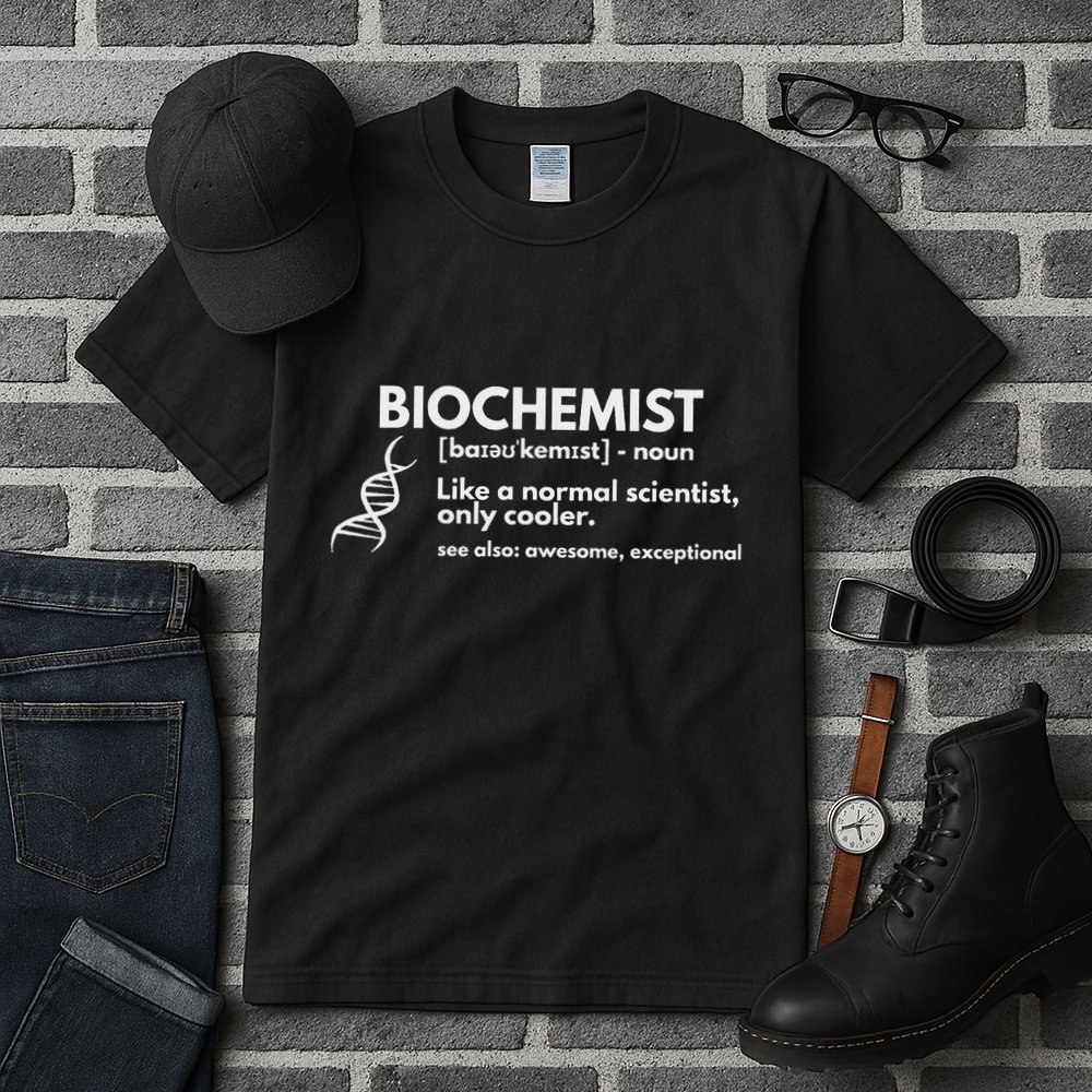 Biochemist Definition Funny Biochemistry Science Gift Tall T-Shirt