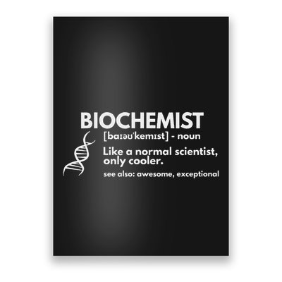 Biochemist Definition Funny Biochemistry Science Gift Poster