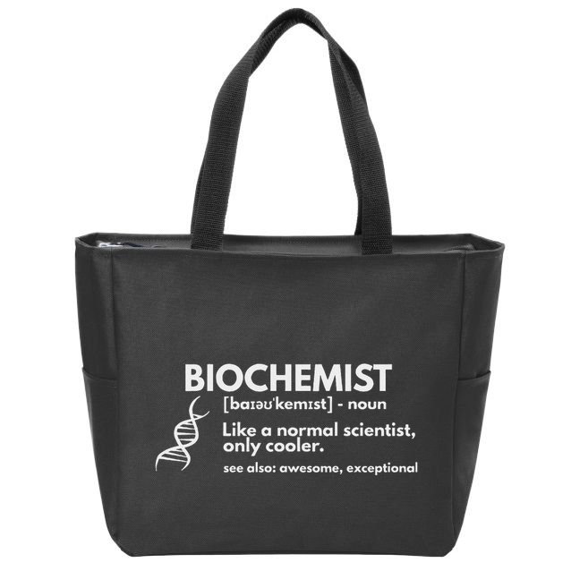 Biochemist Definition Funny Biochemistry Science Gift Zip Tote Bag