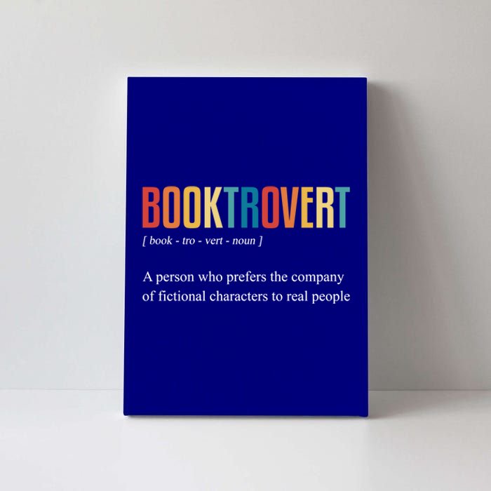 Booktrovert Definition Funny Book Day Love Vintage Gift Canvas