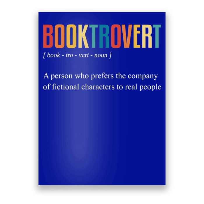 Booktrovert Definition Funny Book Day Love Vintage Gift Poster