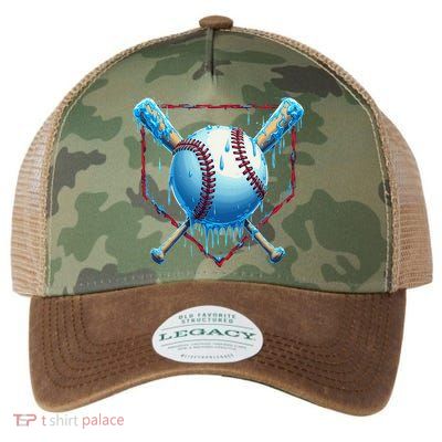 Baseball Drip For Home Plate Ice Cream Drip Funny Legacy Tie Dye Trucker Hat