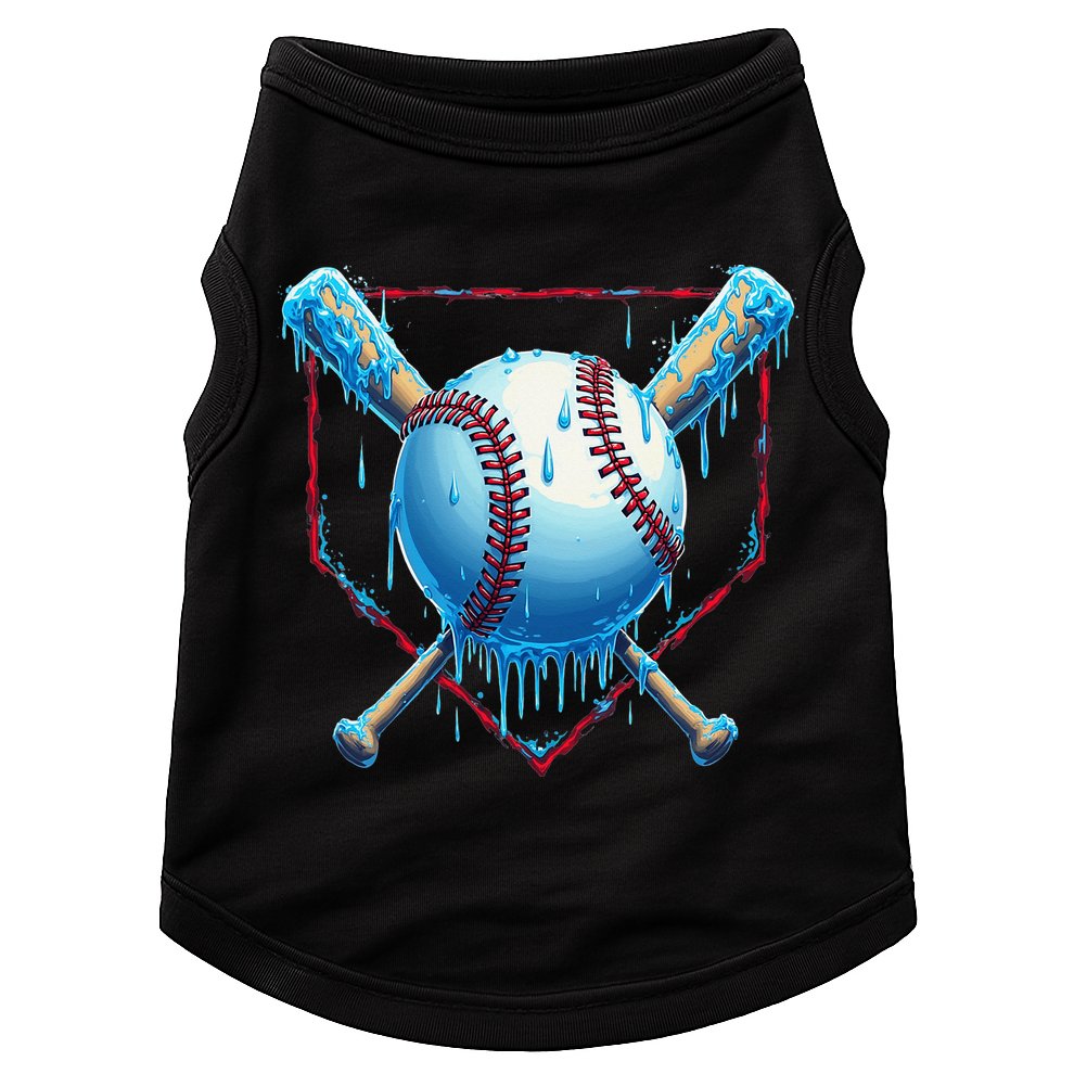Baseball Drip For Home Plate Ice Cream Drip Funny Doggie Tank