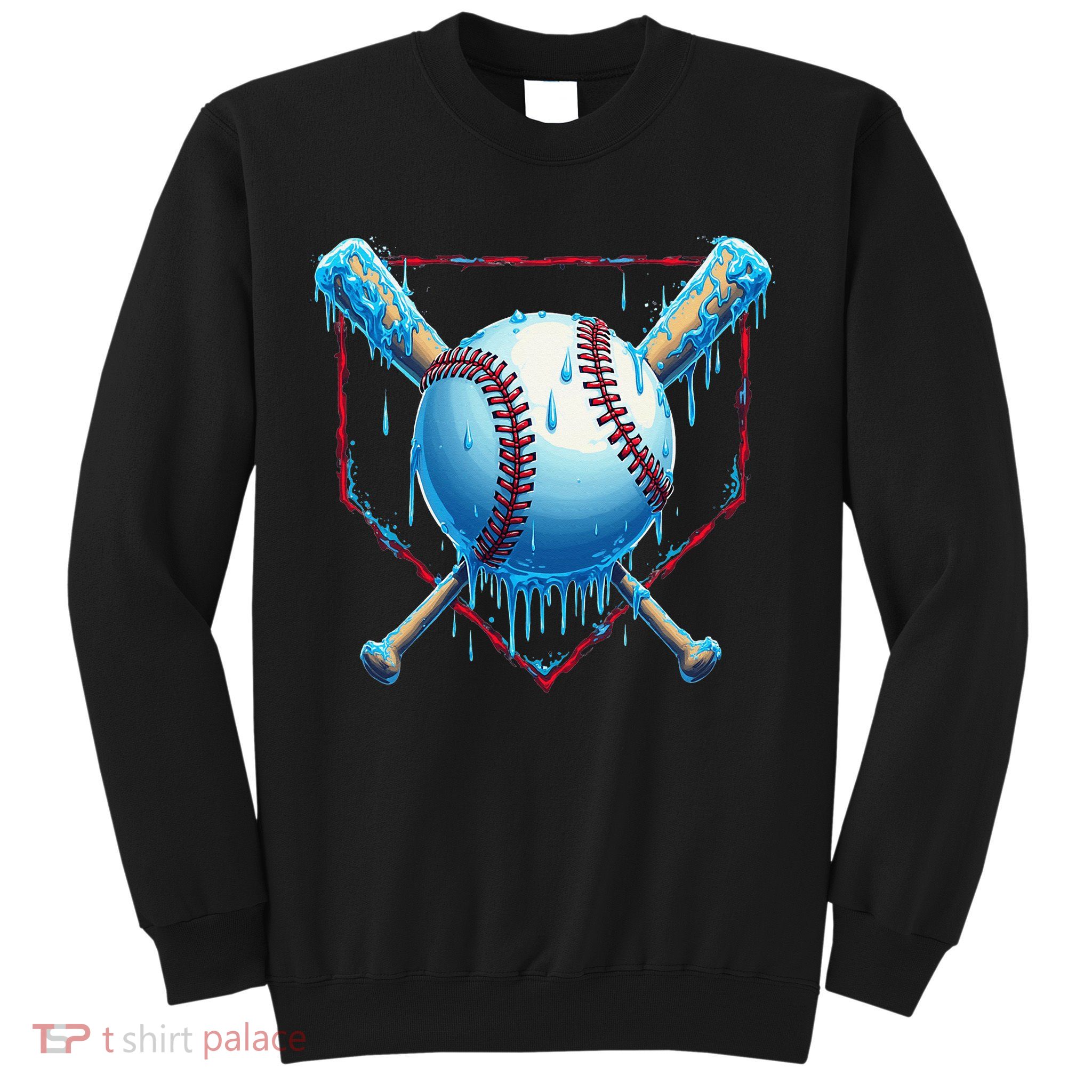 Baseball Drip For Home Plate Ice Cream Drip Funny Sweatshirt