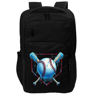 Baseball Drip For Home Plate Ice Cream Drip Funny Impact Tech Backpack