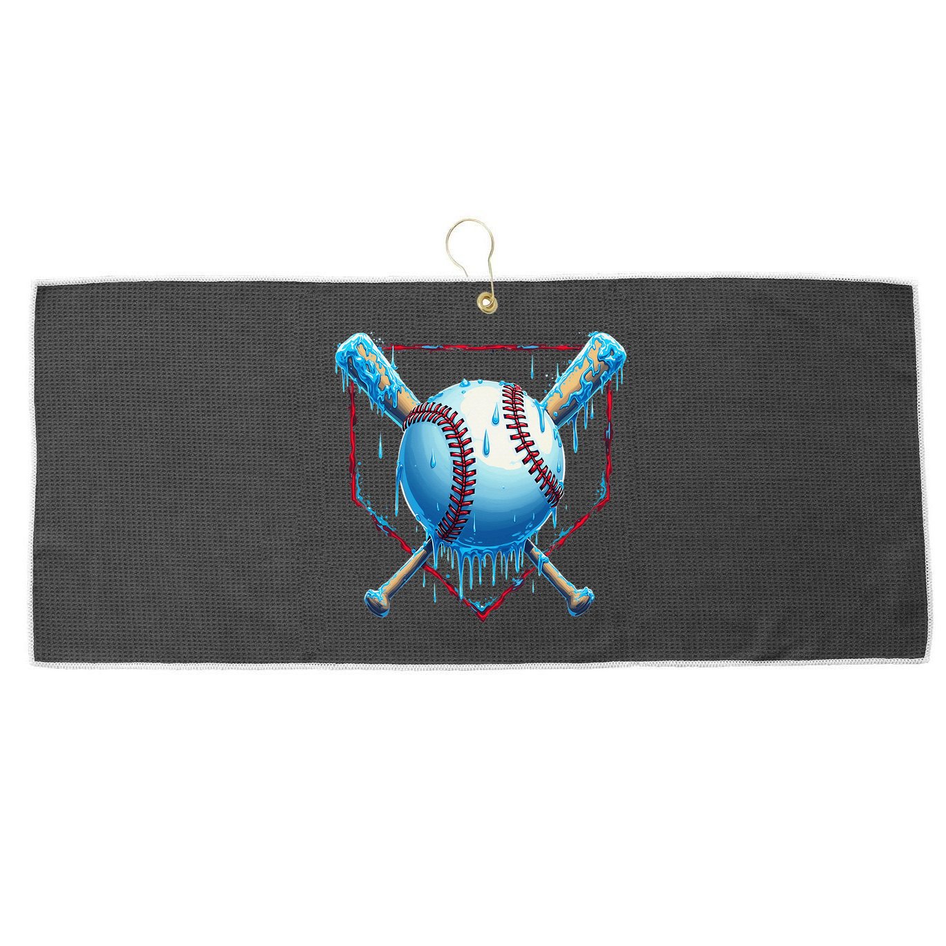 Baseball Drip For Home Plate Ice Cream Drip Funny Large Microfiber Waffle Golf Towel