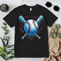Baseball Drip For Home Plate Ice Cream Drip Funny Premium T-Shirt
