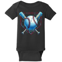 Baseball Drip For Home Plate Ice Cream Drip Funny Baby Bodysuit