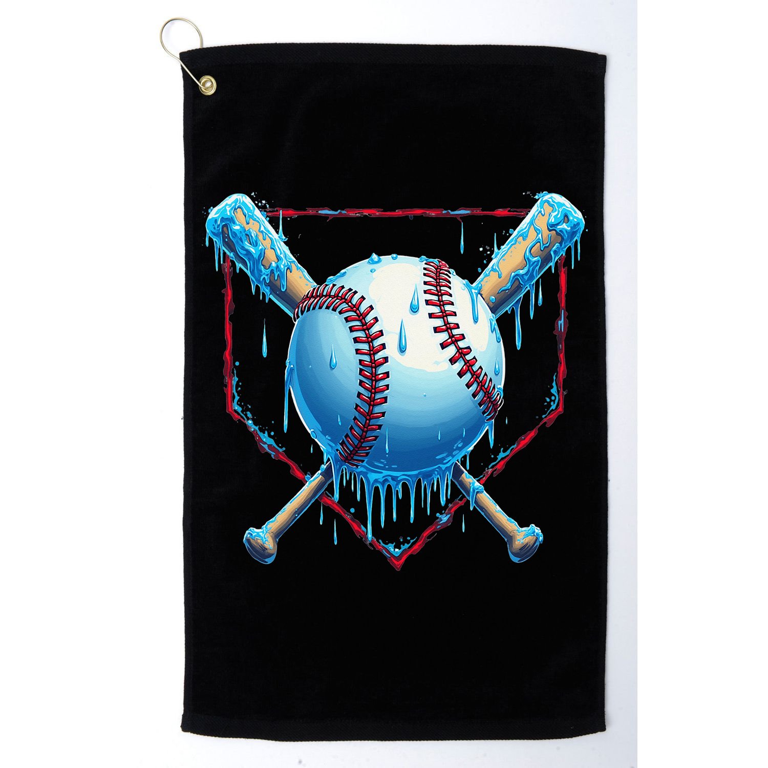 Baseball Drip For Home Plate Ice Cream Drip Funny Golf Towel