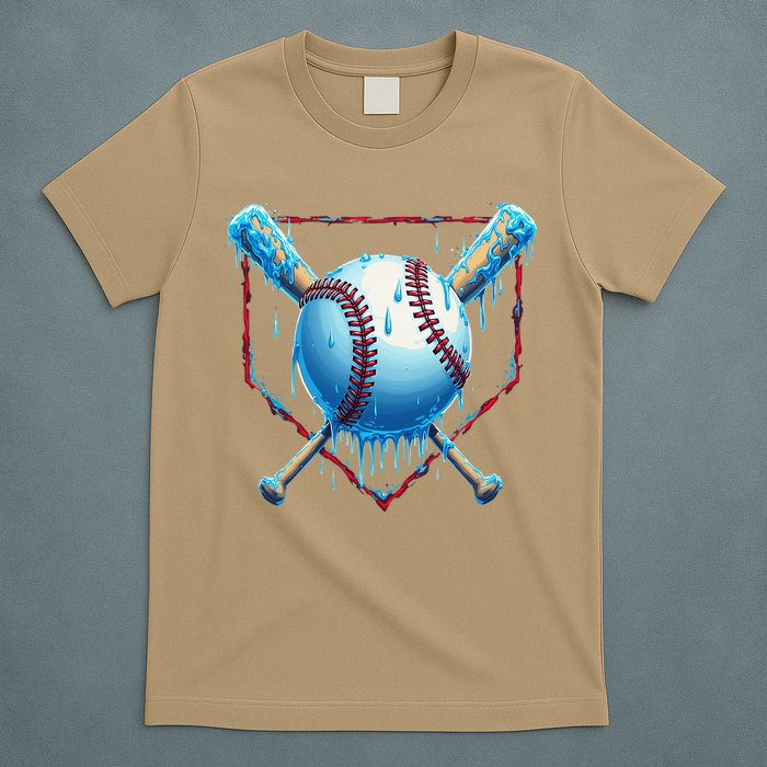Baseball Drip For Home Plate Ice Cream Drip Funny T-Shirt