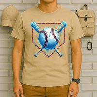 Baseball Drip For Home Plate Ice Cream Drip Funny T-Shirt