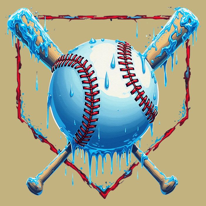 Baseball Drip For Home Plate Ice Cream Drip Funny Button