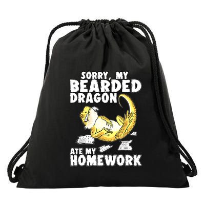 Bearded Dragon Funny Bearded Dragon Reptile Funny Lizard Gift Drawstring Bag