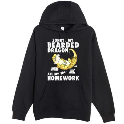 Bearded Dragon Funny Bearded Dragon Reptile Funny Lizard Gift Premium Pullover Hoodie