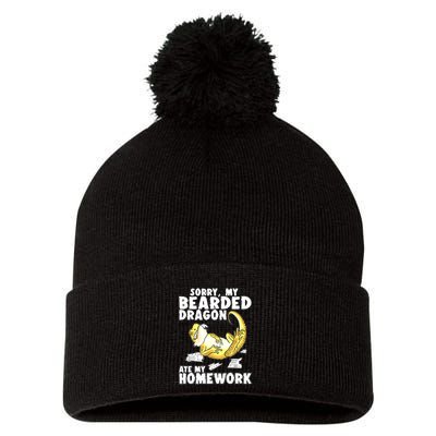 Bearded Dragon Funny Bearded Dragon Reptile Funny Lizard Gift Pom Pom 12in Knit Beanie