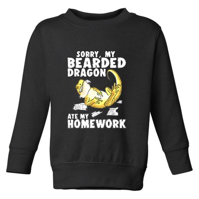 Bearded Dragon Funny Bearded Dragon Reptile Funny Lizard Gift Toddler Sweatshirt