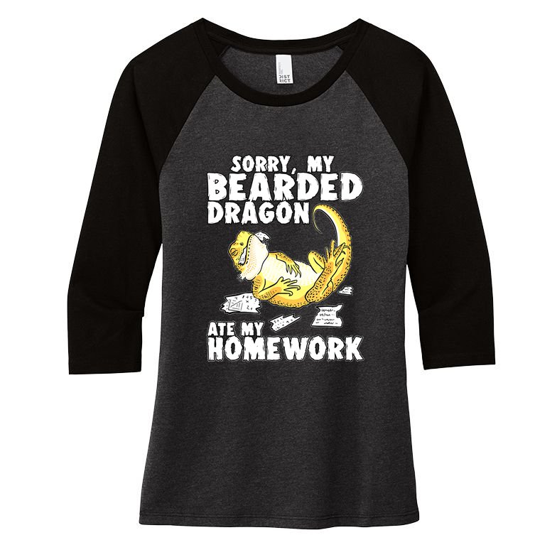 Bearded Dragon Funny Bearded Dragon Reptile Funny Lizard Gift Women's Tri-Blend 3/4-Sleeve Raglan Shirt