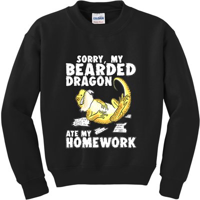 Bearded Dragon Funny Bearded Dragon Reptile Funny Lizard Gift Kids Sweatshirt