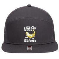 Bearded Dragon Funny Bearded Dragon Reptile Funny Lizard Gift 7 Panel Mesh Trucker Snapback Hat
