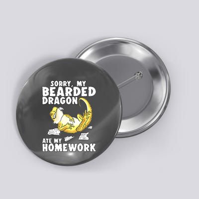 Bearded Dragon Funny Bearded Dragon Reptile Funny Lizard Gift Button